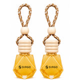 TANTRA Car Perfume Hanging Pod |  Lemon Fragrance| Pack of 2 | Premium Car Air Freshener | Natural Essential Fragrance Oils | Glass Bottle with Wooden Diffuser Lid | Lasts Up to 60 Days