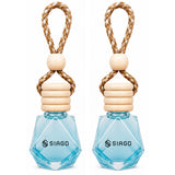 TANTRA Car Perfume Hanging Pod | Aqua Fragrance| Pack of 2 | Premium Car Air Freshener | Natural Essential Fragrance Oils | Glass Bottle with Wooden Diffuser Lid | Lasts Up to 60 Days