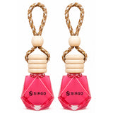 TANTRA Car Perfume Hanging Pod |  Floral Splendour Fragrance| Pack of 2 | Premium Car Air Freshener | Natural Essential Fragrance Oils | Glass Bottle with Wooden Diffuser Lid | Lasts Up to 60 Days