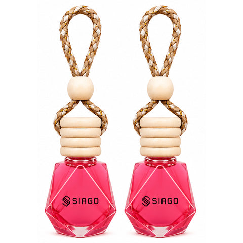 TANTRA Car Perfume Hanging Pod |  Floral Splendour Fragrance| Pack of 2 | Premium Car Air Freshener | Natural Essential Fragrance Oils | Glass Bottle with Wooden Diffuser Lid | Lasts Up to 60 Days
