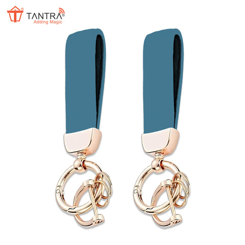 TANTRA Premium Leather Keychain - Stylish Genuine Leather Key Ring for All Car Key Durable & Elegant Key Holder (Pack of 2)