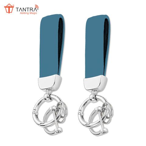 TANTRA Premium Leather Keychain - Stylish Genuine Leather Key Ring for All Car Key Durable & Elegant Key Holder (Pack of 2)