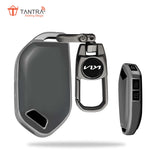 TANTRA TPU Key Cover and Metal Key Chain Compatible With Kia  3 Button Flip Key (Grey)
