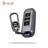 TANTRA TPU Key Cover and Metal Key Chain Compatible with  Morris Garages MG Hector, 3 Button Flip Key (Grey)
