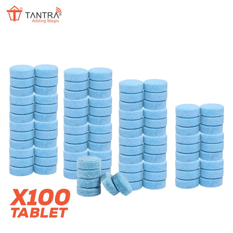 TANTRA Premium Car Windshield Glass Concentrated Washer Tablets – Effervescent Solid Cleaning Tablets for Streak-Free Clarity and Enhanced Visibility Pack of 100