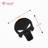 TANTRA Premium Skull Metal Car Sticker - Durable & Stylish Auto Emblem for Vehicles - Customizable Designs - Easy Installation - Weather-Resistant & Long-Lasting Black