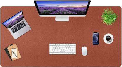TANTRA Dual-Sided Multifunctional Desk Pad ,Waterproof Desk Mouse Pad/Desk Mat for Work Mousepad  (Sliver & Brown)