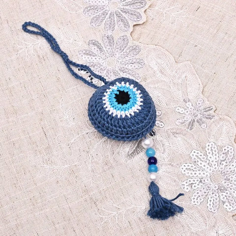 TANTRA Car Hanging Mid Blue Handmade Ornament for Rear View Mirror