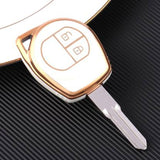 TANTRA  TPU Car Key Cover Compatible for Maruti Suzuki Ignis | SCross  | Ciaz | Vitara Brezza | Swift 2 Button Smart Key Cover (White)