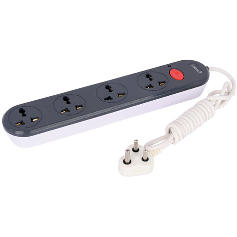 TANTRA Multi Purpose 4 + 1 Power Strip with Master Switch, Indicator, 10V Heavy Duty 6A Four-Way 240 Volts Extension Board and Copper Wire -1.7 Metre