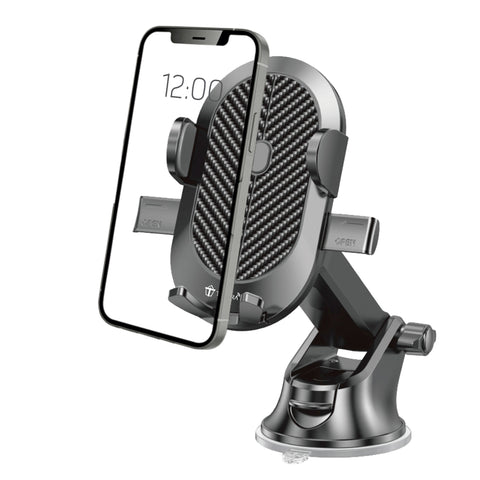 TANTRA TWIST Smart Universal Phone Holder, Mobile Stand for Car (Car Mount) with Quick One Touch Technology (Expandable & Rotatable) with Double Shift Locking for Windscreen, Dashboard & Table Desk (Black).