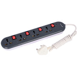 TANTRA Multi Purpose 4 + 4 Power Strip with 4 Switches, Indicator, 10V Heavy Duty 6A Four-Way 240 Volts Extension Board and Copper Wire -1.7 Metre