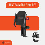 TANTRA S24A Phone Holder 360°Rotation U-Bolt Base Aluminum Alloy Material for to All Without Case Smartphone/Material Sturdy Motorcycle Bike Handlebar Phone Mount (Black)
