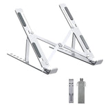 TANTRA Laptop Holder Riser Computer Tablet Stand, 6 Angles Adjustable Aluminum Ergonomic Foldable for Compatible with MacBook, iPad, HP, Dell, Lenovo 10-15.6” (Aluminum Laptop Stand) (Silver)