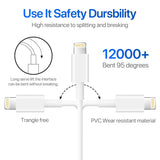 TANTRA MFI Certified iPhone Nylon Braided USB Lightning Charging CableData USB Compatible for iPhoneX Case 88 Plus77 Plus66s Plus,iPad Mini- 8-inch(1Meter (White)