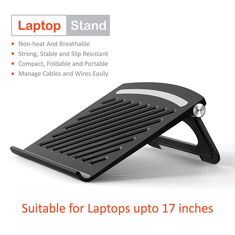 TANTRA Laptop Stand, Folding Stand for Laptop, Portable Laptop Holder (Black)