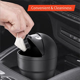 TANTRA Car Trash Can with Lid - Black Trash Bin - Small Size Fits Cup Holder in Console Or Door - Discreet Trash Management for Your Car (Black)