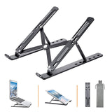 TANTRA Laptop Holder Riser Computer Tablet Stand, 6 Angles Adjustable Aluminum Ergonomic Foldable for Compatible with MacBook, iPad, HP, Dell, Lenovo 10-15.6” (Aluminum Laptop Stand) (Dark Grey)
