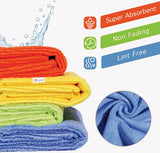 TANTRA Microfiber Towel Cleaning Cloth (40 x 40cms 350gsm) (Tangy Yellow, Frost Orange, Aqua Green, Sea Blue, Blue Sky, 5)