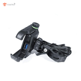 TANTRA S33C Phone Holder with Charger for Motorcycle | Scooter Mobile Phone Holder Mount | Fast USB QC 3.0 Charger & SAE Pin | with 360° Rotation for Maps and GPS Navigation(M8C Black)