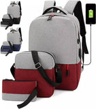 TANTRA Polyester Laptop Backpack 3 PCS Set Backpack Bag 35 L Backpack (Blue)